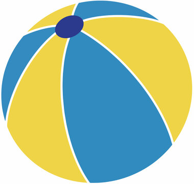 Colorful Beach Ball, Inflatable Summer Toy Vector