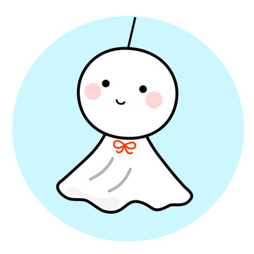 Illustration of a teru teru bozu (weather doll)