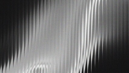 Ribbed glass background with abstract waves and glossy gradient textures in black and white, perfect for modern design, digital surfaces, decorative patterns, or minimal architectural theme © soepratman