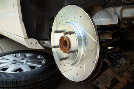 A new brake disc from a car. High quality photo