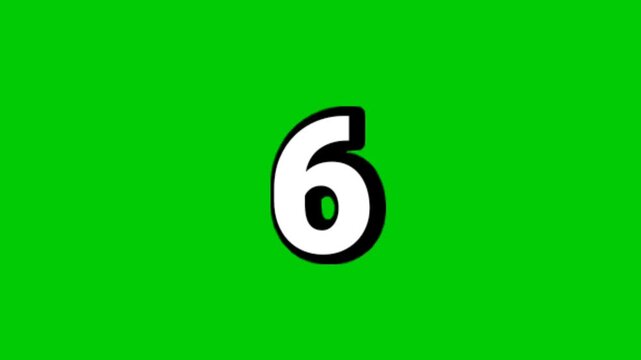 Number 6 smoke special effects animation on green screen white and red color for video elements