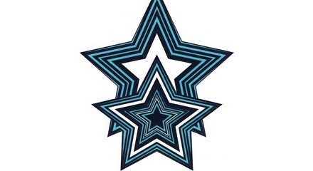 Fototapeta premium Blue star design element, geometric shape, abstract symbol