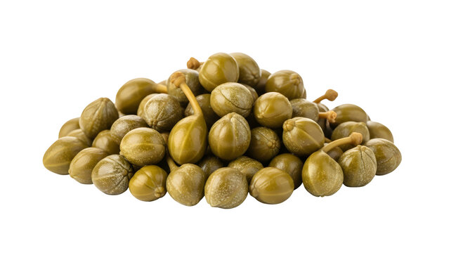 Pile Of Caper Berries Isolated On White Background