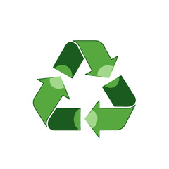 Obraz premium A green recycling symbol isolated on a clean white background
