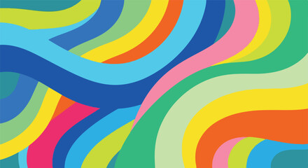 Obraz premium Colorful, curved abstract with a mix of vibrant hues, flowing design