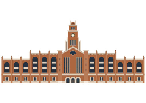 時計塔のある大学のシンボルの建物のイメージ