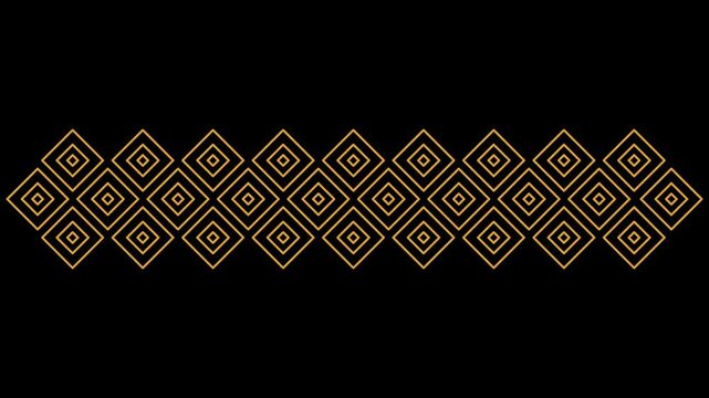 Animated of Gold Geometric Pattern Decorative Border