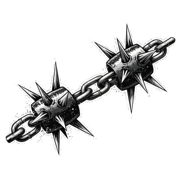 Medieval Spiked Flail Weapon