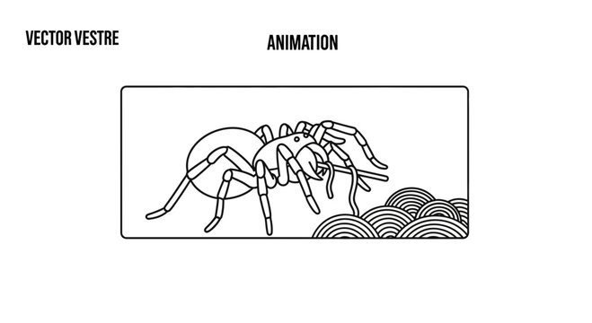 Animated Spider Crawling on Abstract Background