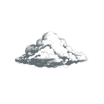 Detailed hand-drawn cloud illustration, capturing the beauty of atmospheric elements for creative design projects and stunning adobe stock visuals