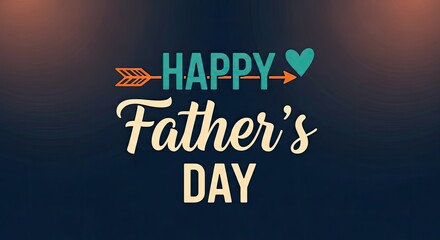 Obraz premium Happy fathers day greeting card with decorative text and symbols
