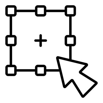 resize tool outline icon. element scaling. adjust frame. interface editing