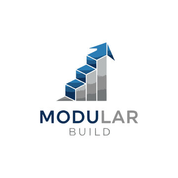 Modular Build Logo Representing Growth and Success.