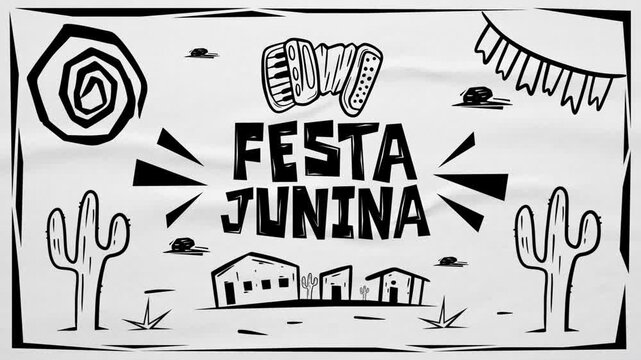festa, junina, letreiro, cordel, xilogravura, acordeon, sanfona, nordestino, nordeste, cacto, bandeirinhas, cidade