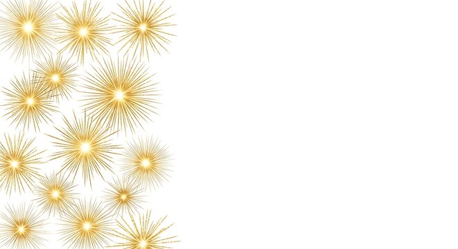 A festive gold firework border background with a clean white space for adding custom text content