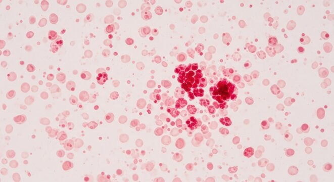 A dense red and pink abstract data visualization of population distribution