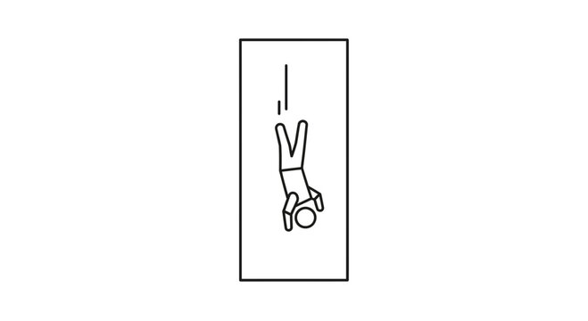 Falling Person Icon Symbolizing Danger, Risk, Accident, and Downward Trend