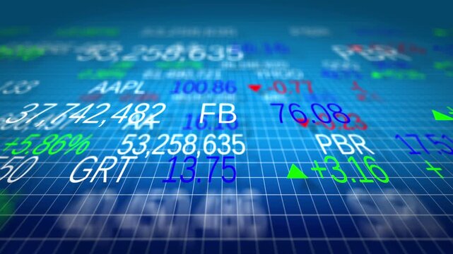 Financial stock market chart and candlestick data trends with investment analytics for trading and portfolio management.