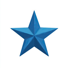 Obraz premium A metallic, five-pointed blue star with a glossy finish