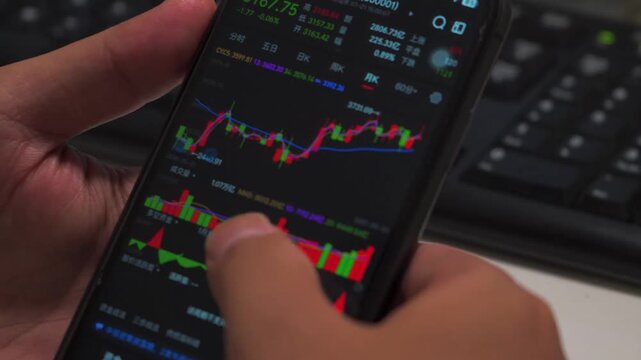 Financial stock market chart and candlestick data trends with investment analytics for trading and portfolio management.