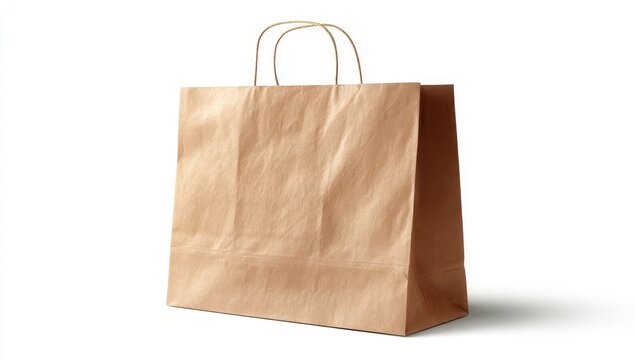 A simple, sturdy brown paper shopping bag with two looped handles