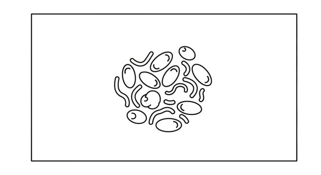 Microscopic View of Bacteria and Microorganisms in a Cluster