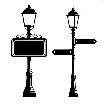 Street lamp with wayfinding sign variation 2