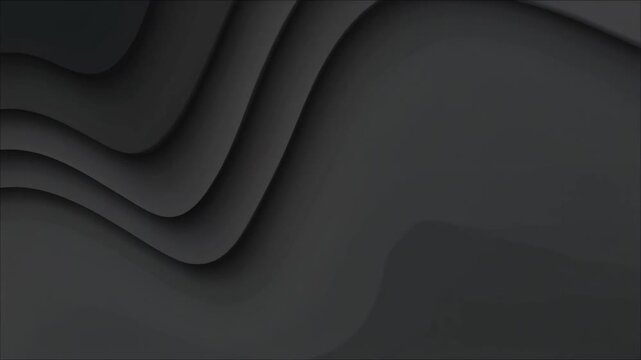 AI-generated abstract motion background with smooth, layered grey waves moving in a rhythmic, organic flow, ideal for professional presentations.