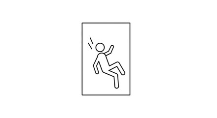Fototapeta premium Person Falling Down, Danger Sign, Accident Risk, Slip Hazard