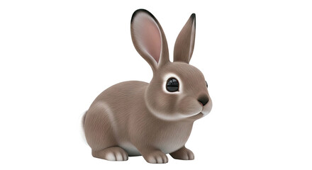 Fototapeta premium 3D Rendering of a Cute Brown Rabbit