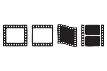 Fototapeta premium Movie Film Strip Vector Icons for Video Editing, Production, and Streaming Media