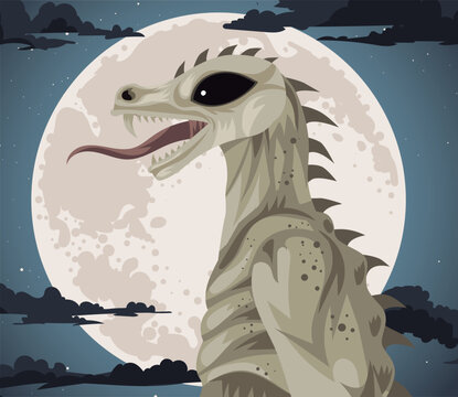 reptilian cryptozoology chupacabra monster in the night