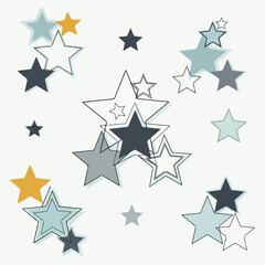 Obraz premium A whimsical arrangement of colorful stars on a white background