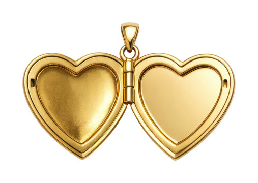 PNG Golden heart-shaped locket open