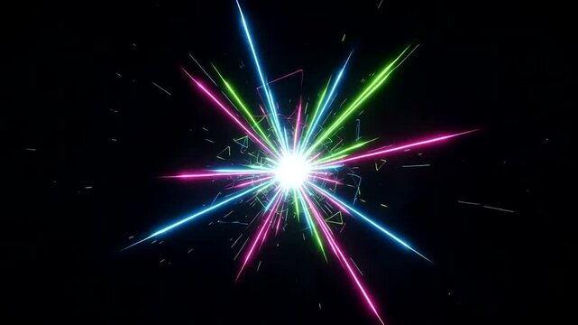 Vibrant Starburst Lights in Darkness.