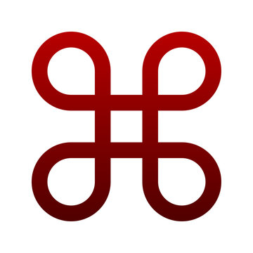 Red command key icon for mac shortcut and keyboard system control