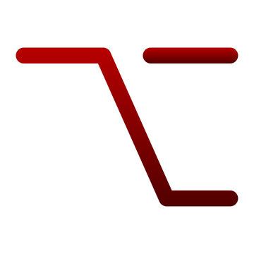 Red option key icon for mac shortcut and keyboard system function