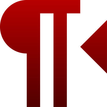 Red right to left rtl text icon for language direction and formatting
