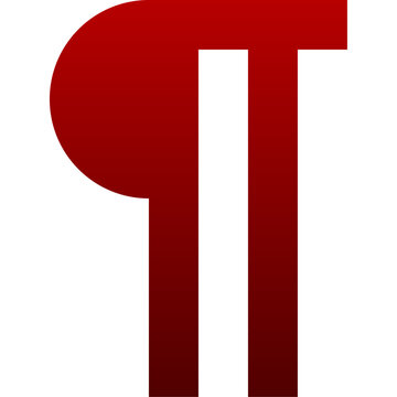 Red pilcrow paragraph mark icon for text formatting and editing tool