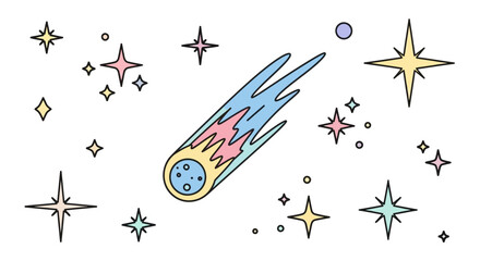 Comet with Smiling Face in Space. © Mbah