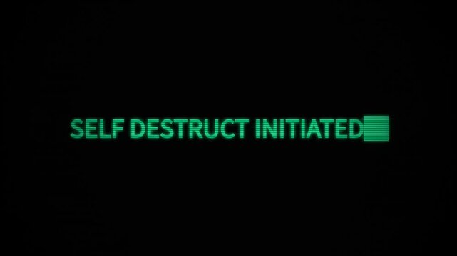 Imminent System Termination Alert Displayed on Digital Interface Signifying Critical Process Commencement and Irreversible Action