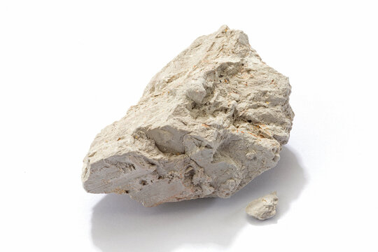 A piece of kaolin on white background