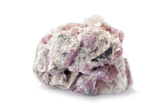 A piece of Lepidolite on white background