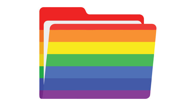 Two rainbow-colored digital file folders stacked on a white background