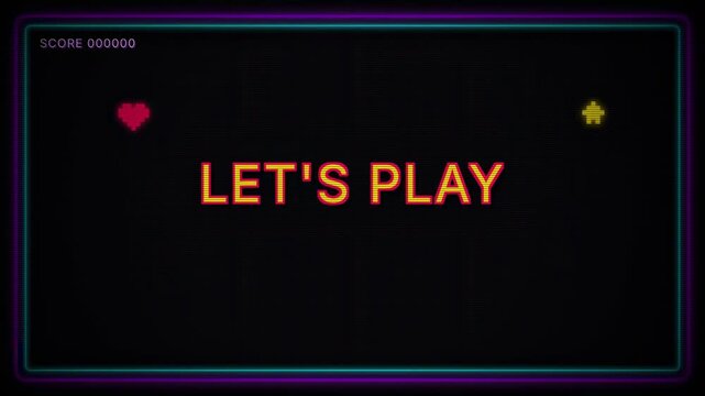 LET'S PLAY Embark on an exciting adventure with this retro-inspired game, featuring vibrant neon graphics and a captivating soundtrack