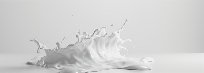 Splashed Delight: A dynamic splash of milk explodes with a captivating display, revealing the fluid's elegant form.