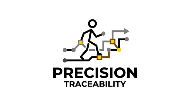 Precision Traceability Concept Logo With Human Figure
