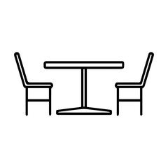 Fototapeta premium Minimalist Line Art Icon Dining Table Stock Vector