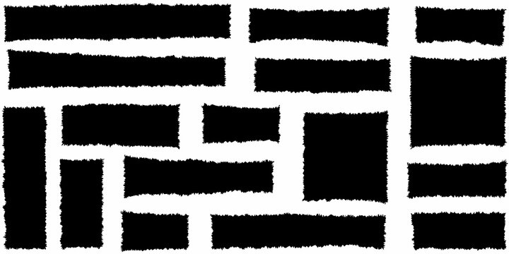 Abstract composition of black rectangles on a white background