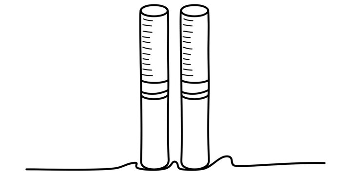 A simple black and white line drawing of two identical cylindrical test tubes standing upright